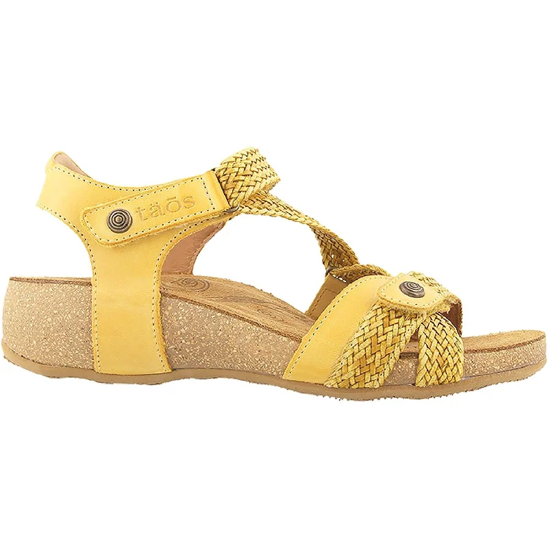 Sandals for beach -Women's Taos Trulie Golden Yellow Leather