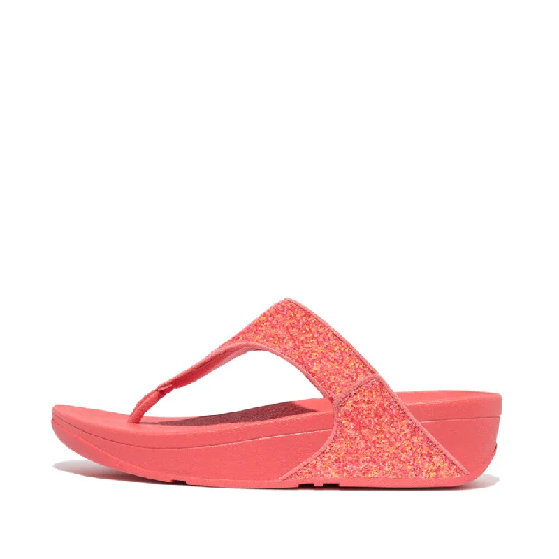 Sandals for warm vibes -FitFlop X03-B09 Lulu Glitter Ladies Rosy Coral Toe Post Sandals