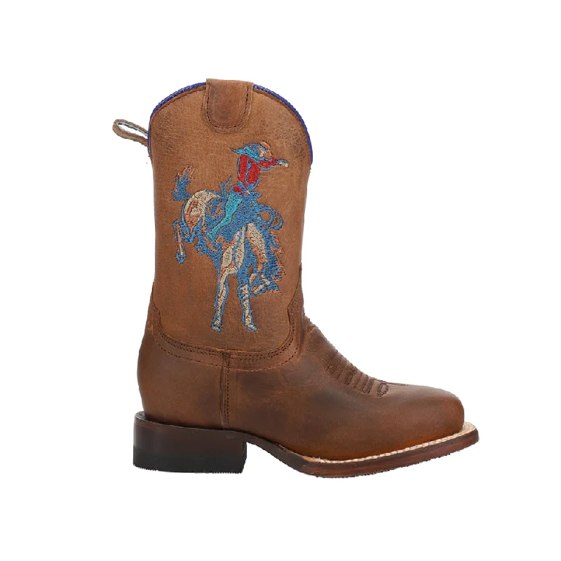 Cowboy boots with suede-Buckin Bronc 2 Square Toe Cowboy Boots (Little Kid-Big Kid)