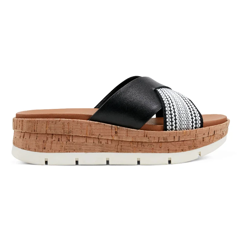 Sandals with modern vibes -Finale Casual Slip-On Wedge Platform Sandals