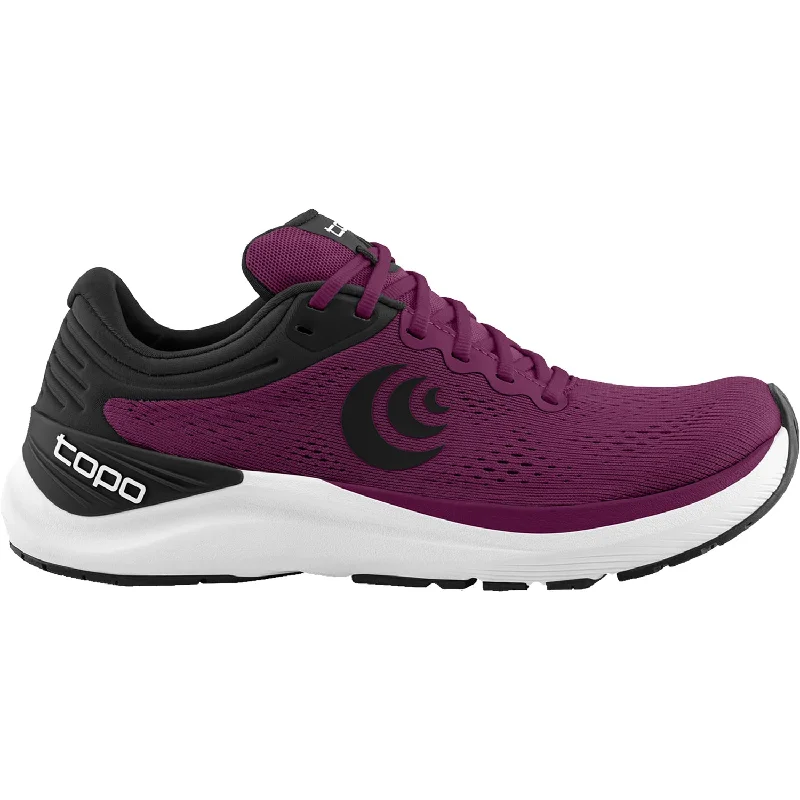 Athletic Shoes with Extra Comfort-Women's Topo Ultrafly 4 Wine/Black Mesh