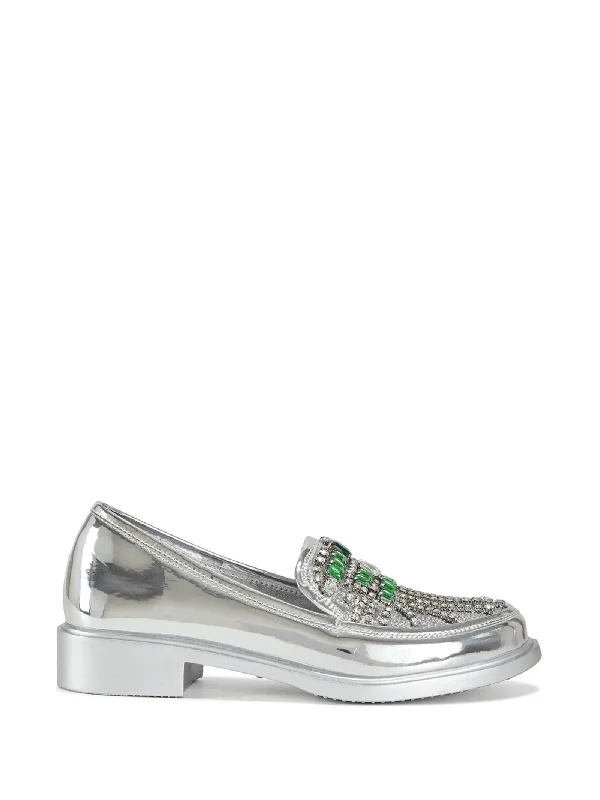 loafers with busy scheduleTHALASSA-SILVER CRYSTAL VAMP LOAFER