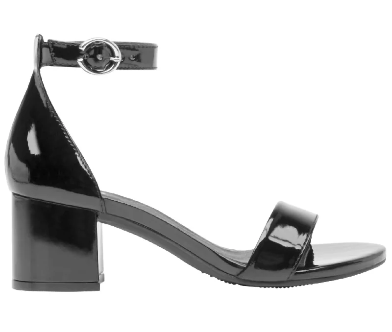 Sandals with stylish fit -Leather Ankle Strap Dress Sandals In Black