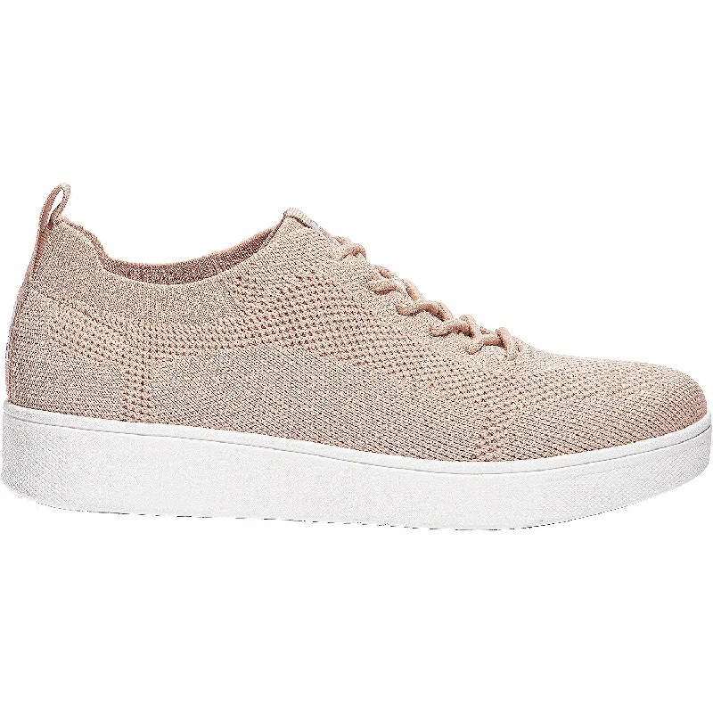 Athletic Shoes with Energy Boost-Women's FitFlop Rally Tonal Sneaker Blush Knit Fabric