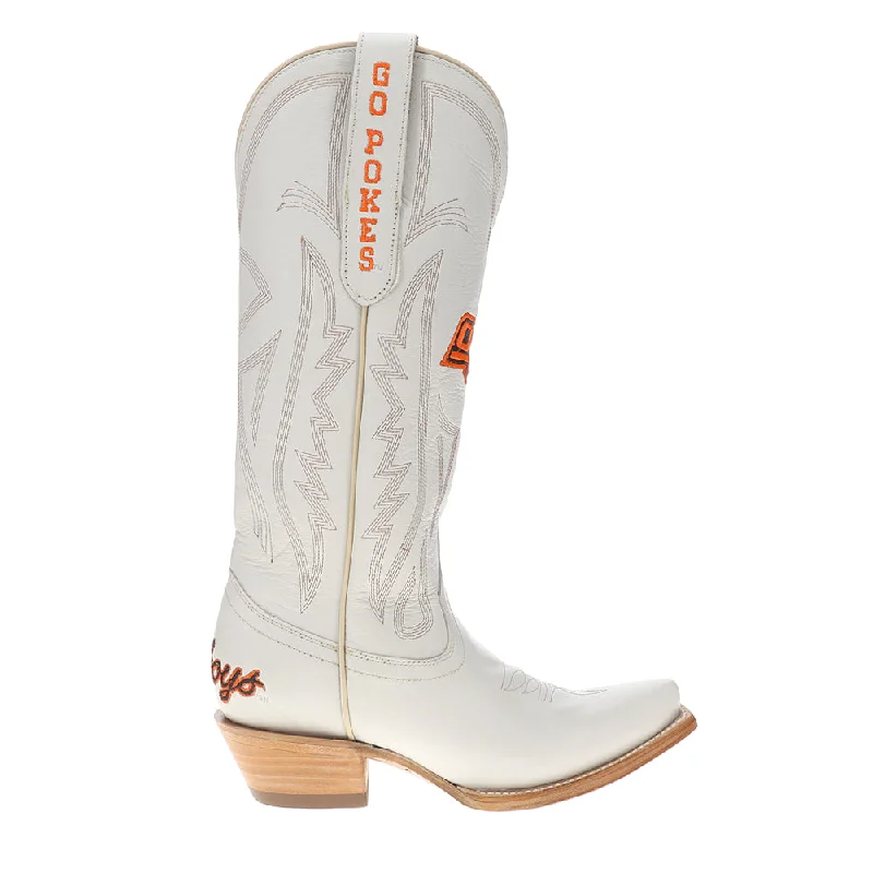 Cowboy boots with worn leather-Oklahoma State University Gameday Embroidered Logo Snip Toe Cowboy Boots