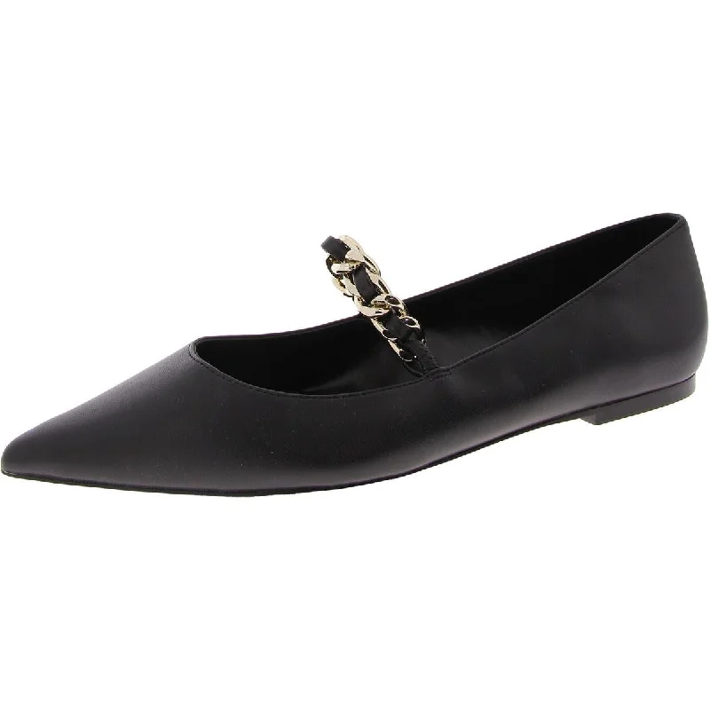 Flats for vacation finish-Womens Faux Leather Pointed Toe Ballet Flats