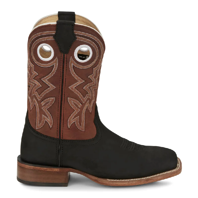 Cowboy boots with supportive soles-Big News 11" Wide Square Toe Cowboy Boots