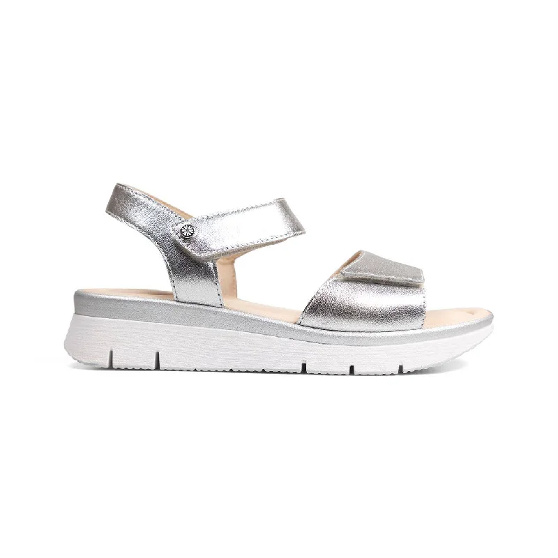 Sandals with sturdy construction -Van Dal Sorbet 3344 7401 Ladies Metallic Leather Touch Fastening Sandals