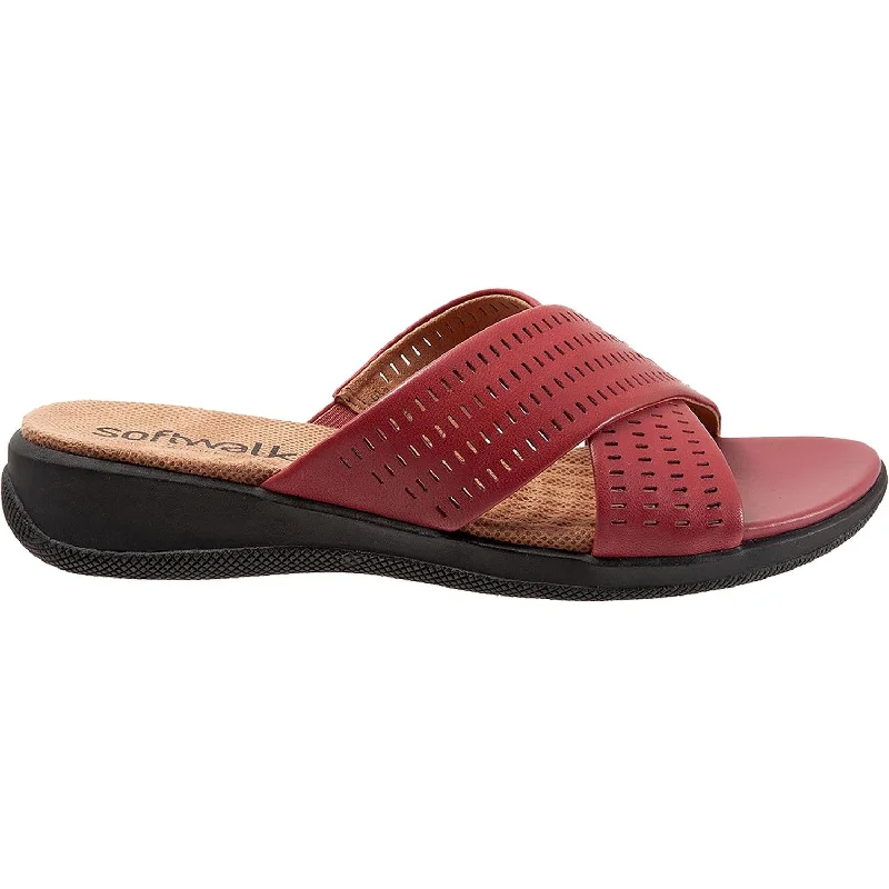 Sandals for everyday use -Women's SoftWalk Tillman II Dark Red Leather