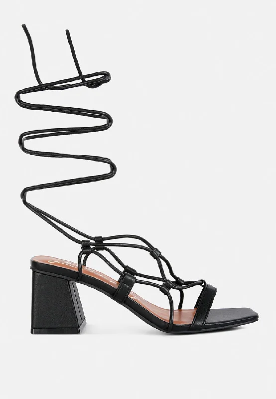 Sandals for summer festivals -provoked lace up block heeled sandals