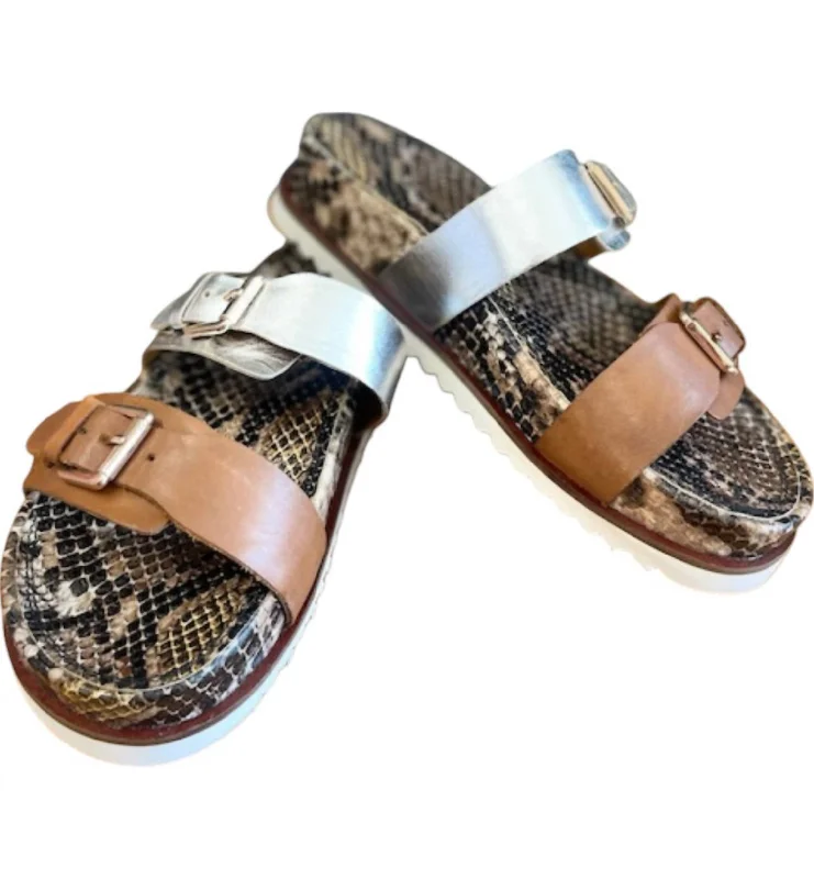 Sandals with plush feel -Women's Carol Bee Sandals In Brown Snake