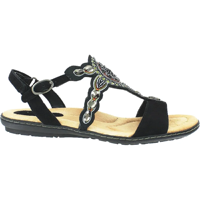 Sandals in mustard -Women's Earth Sunbeam Black Suede