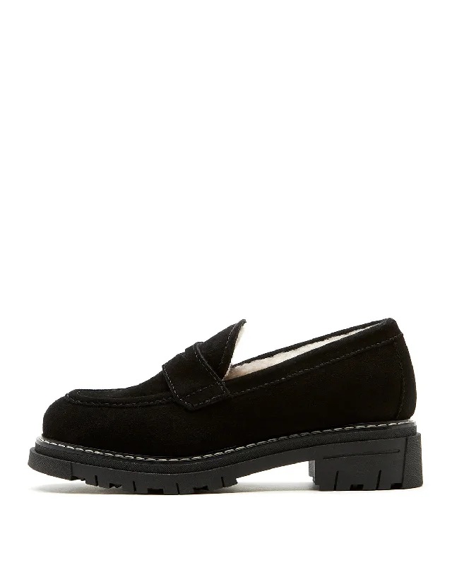 loafers with adjustable strapDevin Shearling Lined Loafer | Black