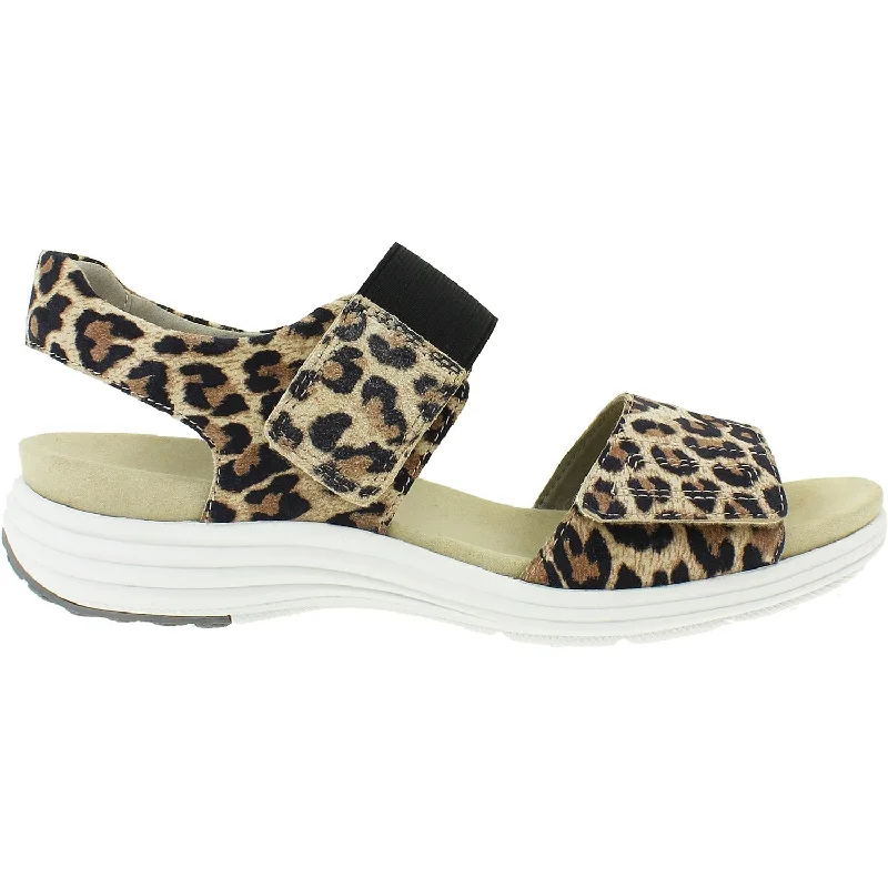 Sandals in black -Women's Aravon Beaumont Two Strap Leopard Print Leather