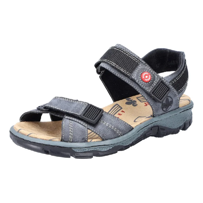 Sandals with stylish vibes -Rieker 68851-14 Ladies Blue Touch Fastening Sandals