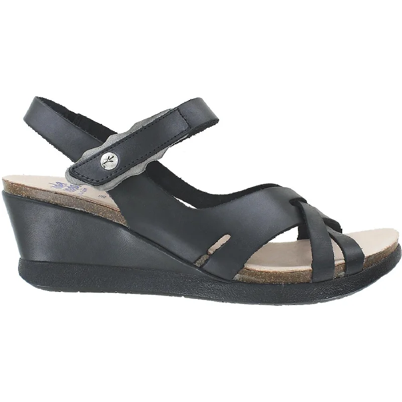 Sandals with stylish looks -Women's Wanda Panda Mila WP-3154 Black 01 Combi Leather