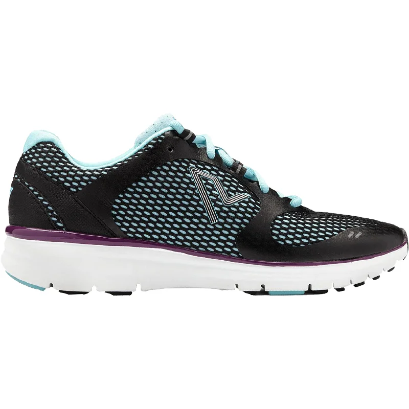 Athletic Shoes for Urban Workouts-Women's Vionic Elation 1.0 Black/Teal Synthetic Mesh