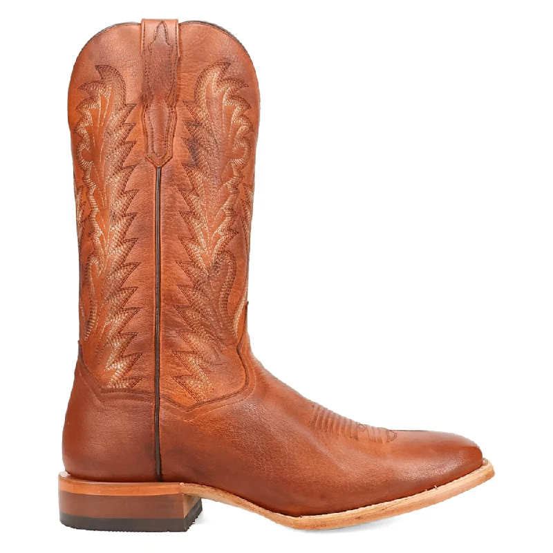 Cowboy boots for barn events-Jerry Embroidered Square Toe Cowboy Boots