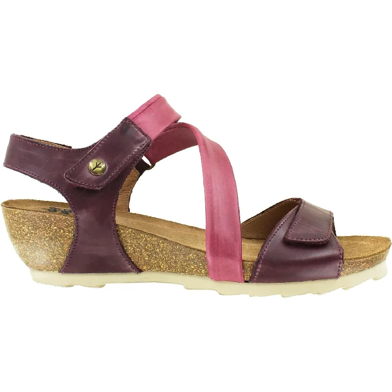 Sandals for rugged terrain -Women's Wanda Panda Bilma 2 Berenjena Combi Leather