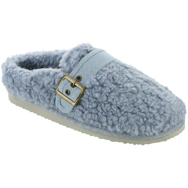 Slippers with velcro closureClio Womens Faux Fur Comfort Slide Slippers