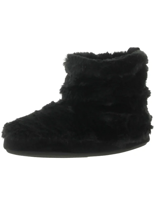 Slippers with non-slip solesWomens Faux Fur Slip On Bootie Slippers