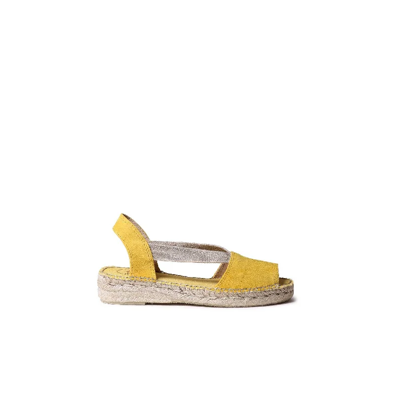 Sandals with modern style -Toni Pons Ella Ladies Spanish Yellow Suede Pull On Sandals