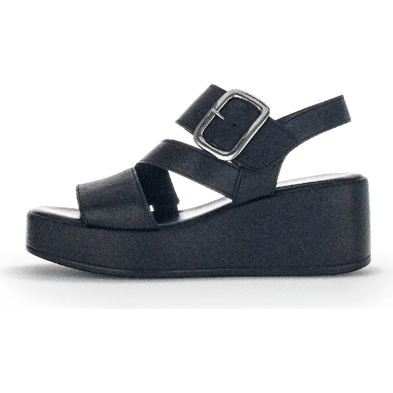 Sandals in rose quartz -Gabor 44.533.27 Java Ladies Black Leather Buckle Sandals