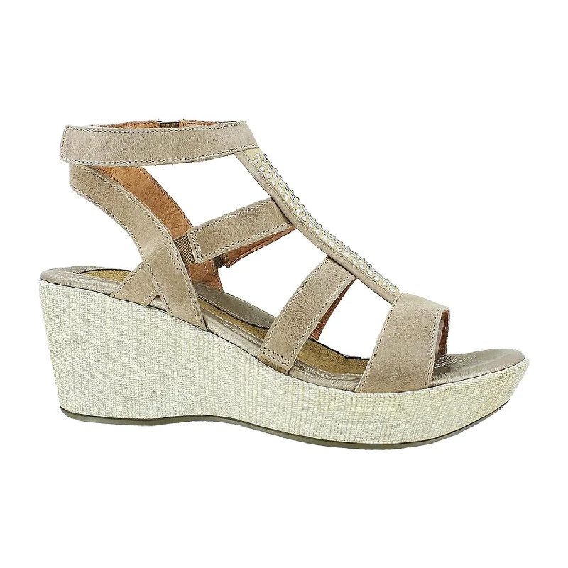 Sandals with lightweight style -Women's Naot Mystery Khaki Beige Leather