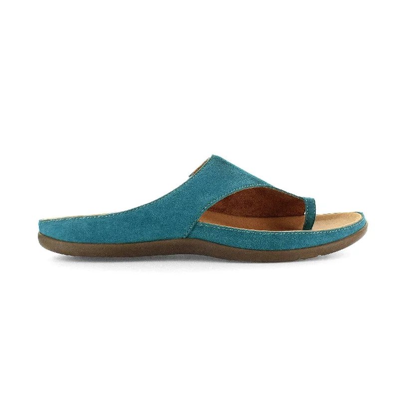 Sandals with fun patterns -Strive Capri II Ladies Teal Nubuck Arch Support Slip On Sandals