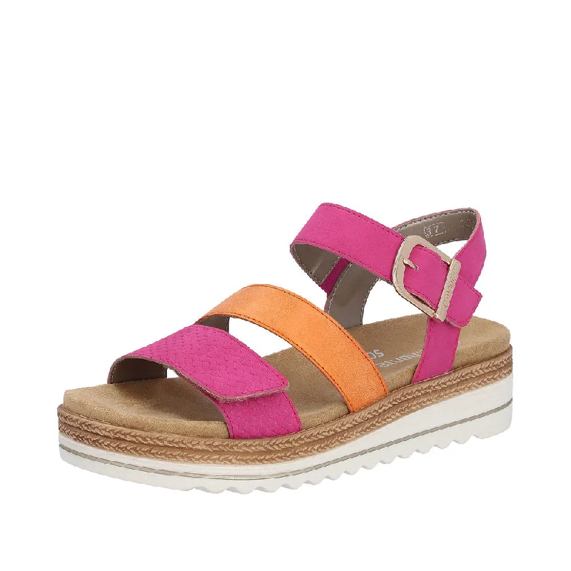 Sandals with trendy wear -Remonte D0Q55-31 Ladies Magenta Pink Touch Fastening Sandals