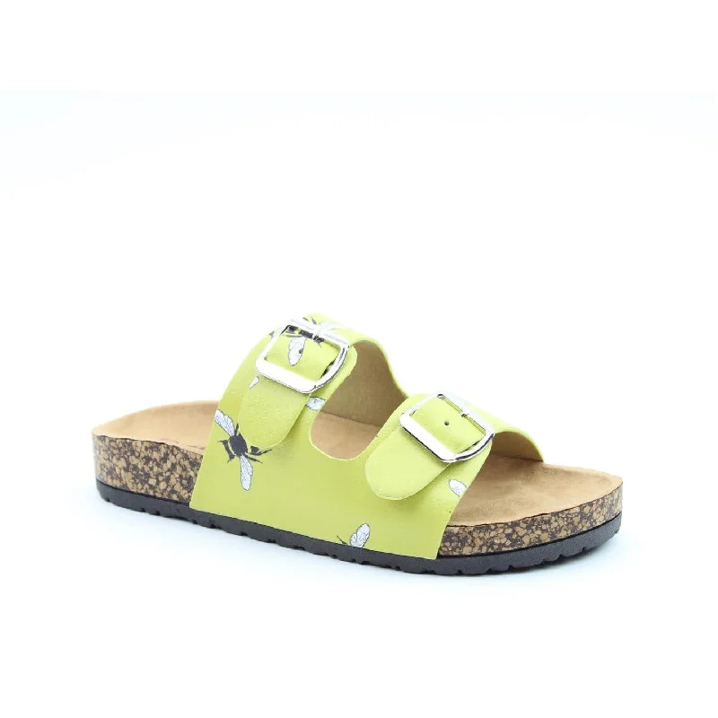 Sandals with chic comfort -Heavenly Feet Harmony Ladies Lime Bee Vegan Slip On Sandals