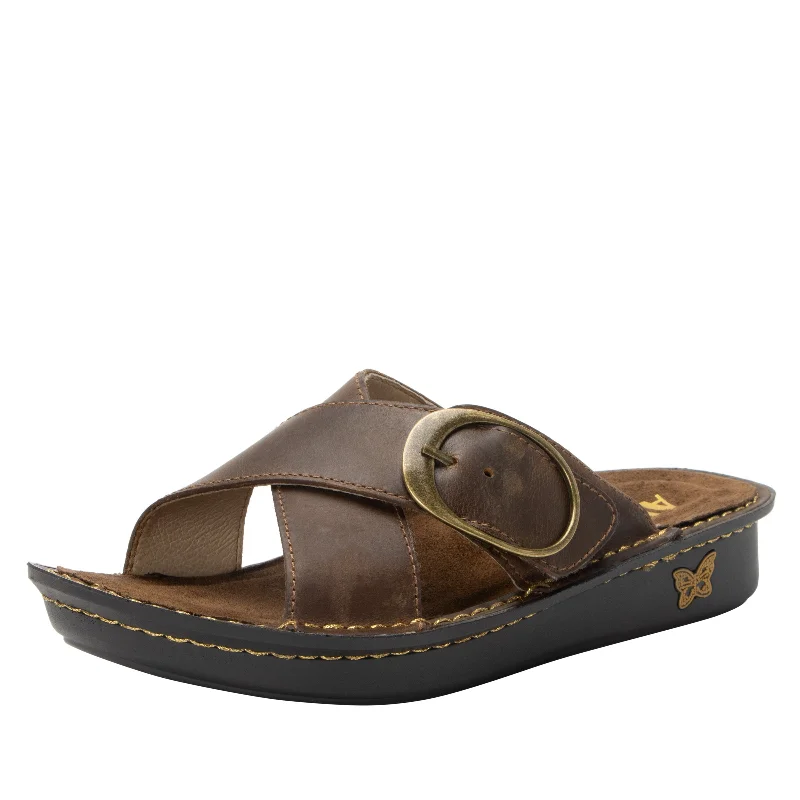 Sandals for sunny wear -Vanya Oiled Brown Sandal