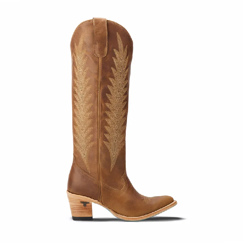 Cowboy boots with short shaft-Jentry Knee High Embroidered Round Toe Cowboy Boots