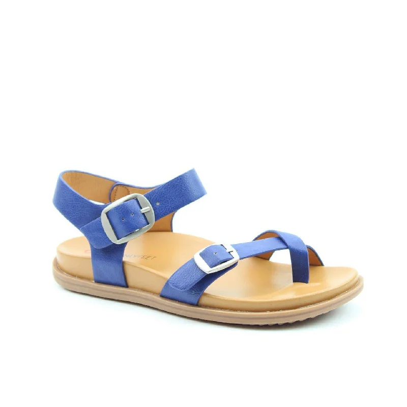 Sandals for hot trips -Heavenly Feet Palma Ladies Blue Vegan Buckle Sandals