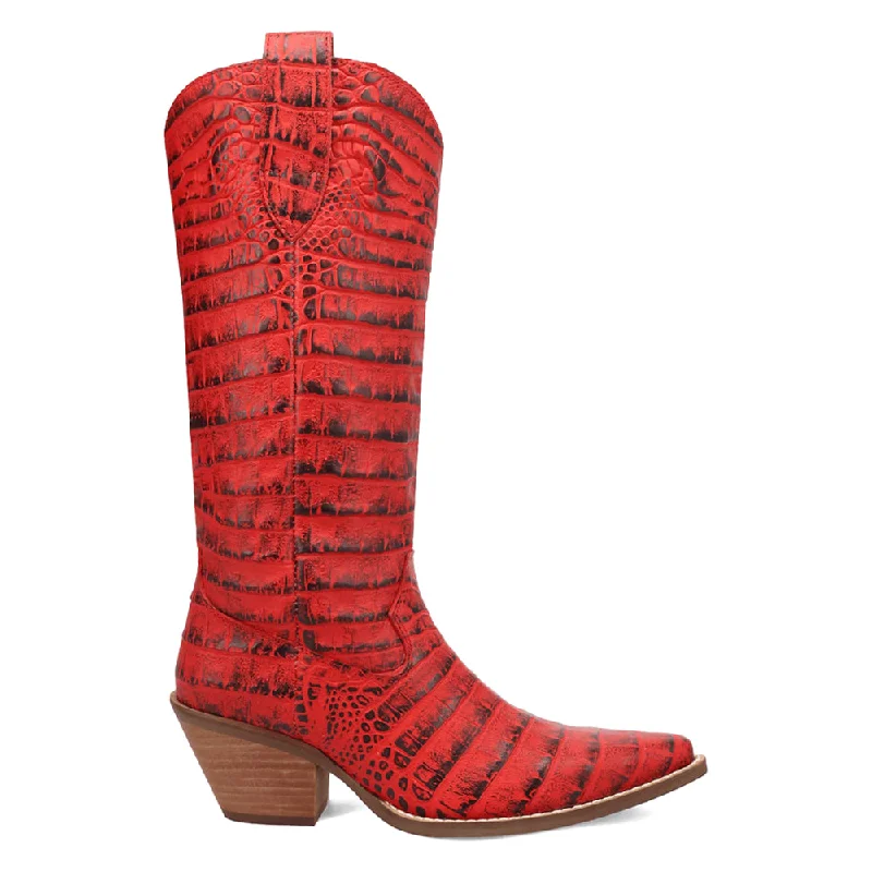 Cowboy boots for country nights-Ozzie Croc Embossed Snip Toe Cowboy Boots