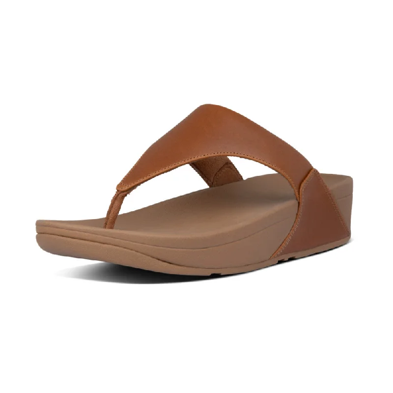 Sandals in rust -Fitflop I88-592 Lulu Leather Ladies Light Tan Toe-Post Sandals