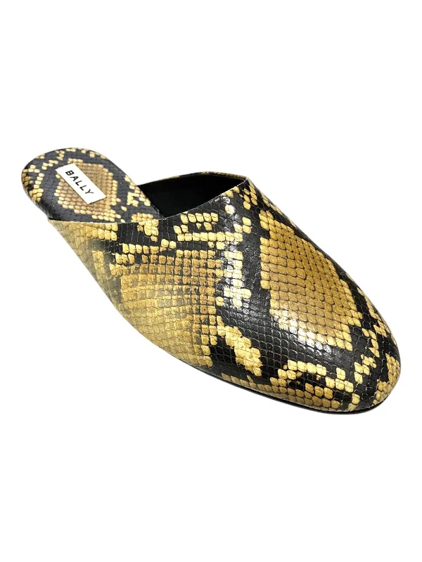 Slippers with wholesale priceBally Glebb 6304401 Men's Snake-Print Leather Slippers