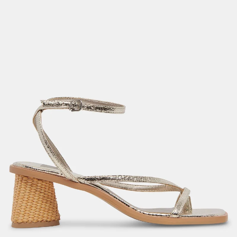 Sandals for summer nights -Banita Sandals Light Gold Crackled Stella