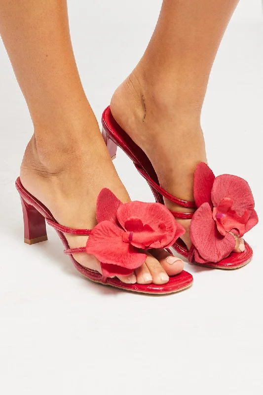 Sandals with durable straps -Red Orchid Heeled Sandals