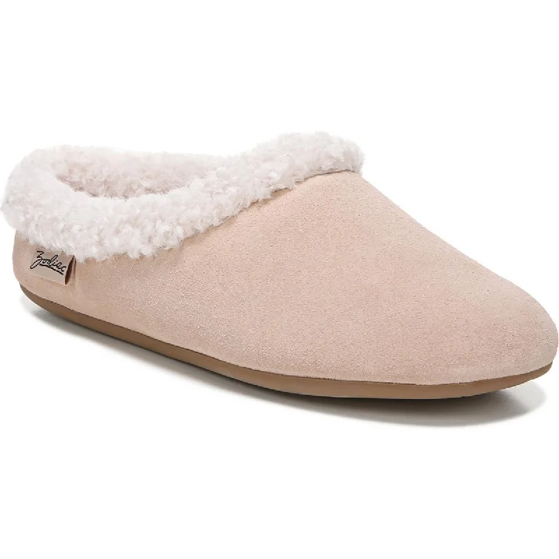 Slippers with synthetic fabricPaloma Womens Suede Faux Fur Lined Scuff Slippers