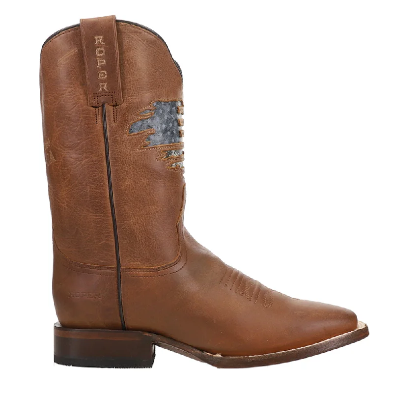 Cowboy boots for country wear-America Rules Patriotic Square Toe Cowboy Boots