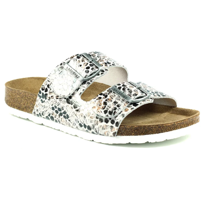 Sandals with cozy wear -Lazy Dogs Tide II JLD021 Ladies Snake Leather Slip On Sandals