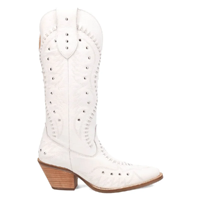 Cowboy boots with tough leather-Pretty N' Pink Embroidered Studded Snip Toe Pull On Cowboy Boots