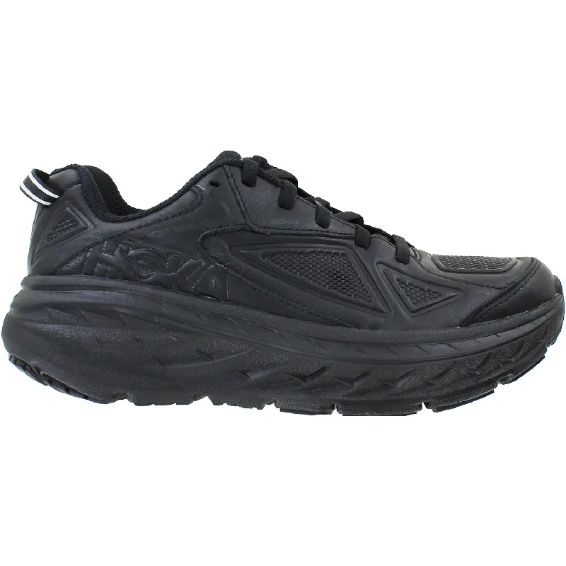 Athletic Shoes for Top Athletes-Women's Hoka One One Bondi LTR Black Leather