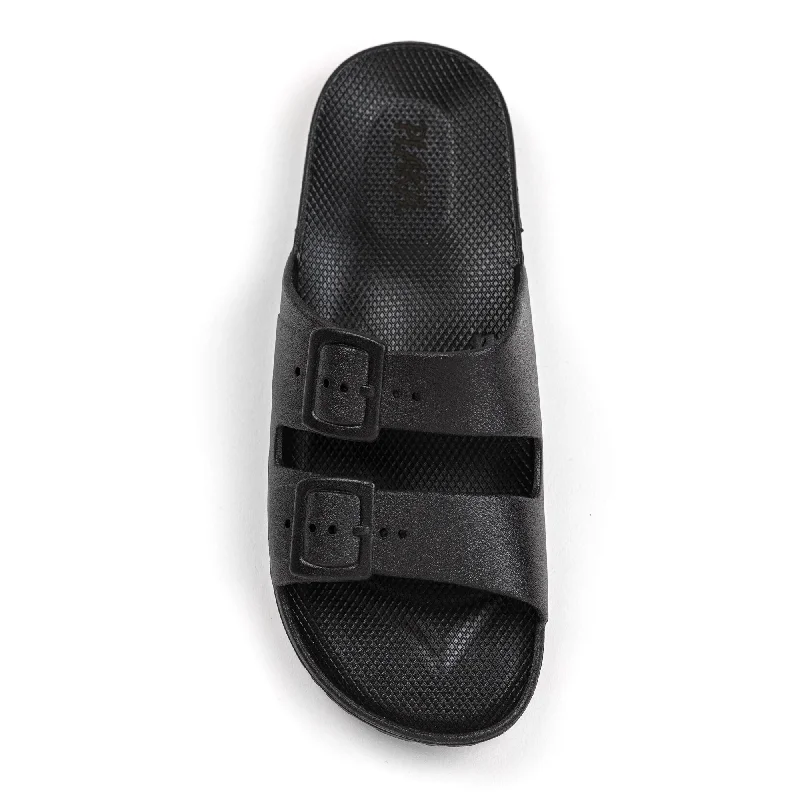 Sandals with closed heel -Plaka Genesis 2 Fixed Straps Slides Sandals | Black Star