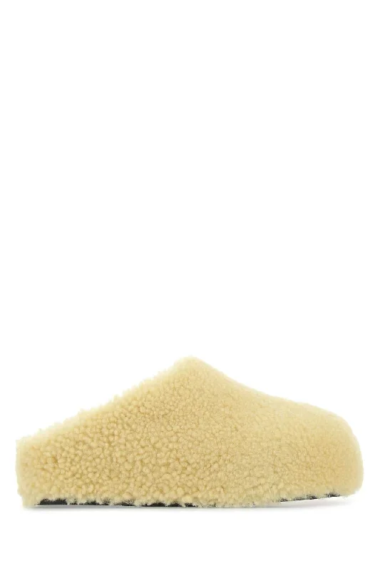 Slippers for pilates calmAMINA MUADDI Shearling Giuly Slippers with 3.5 cm Sole Height