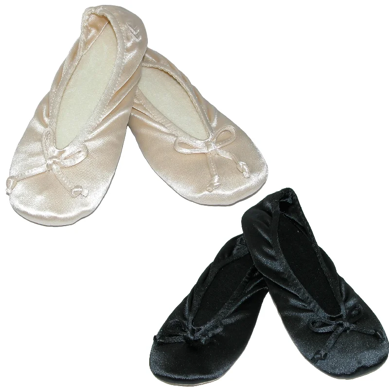 Slippers with vintage appealWomen's Satin Plus Size Ballerina Slippers (Pack of 2)