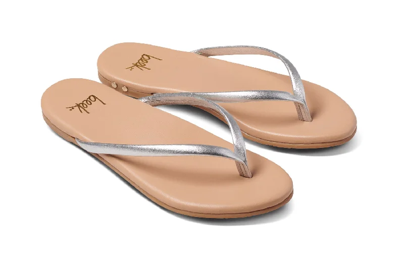 Sandals with cozy looks -SUNBEAM - Silver/Beach