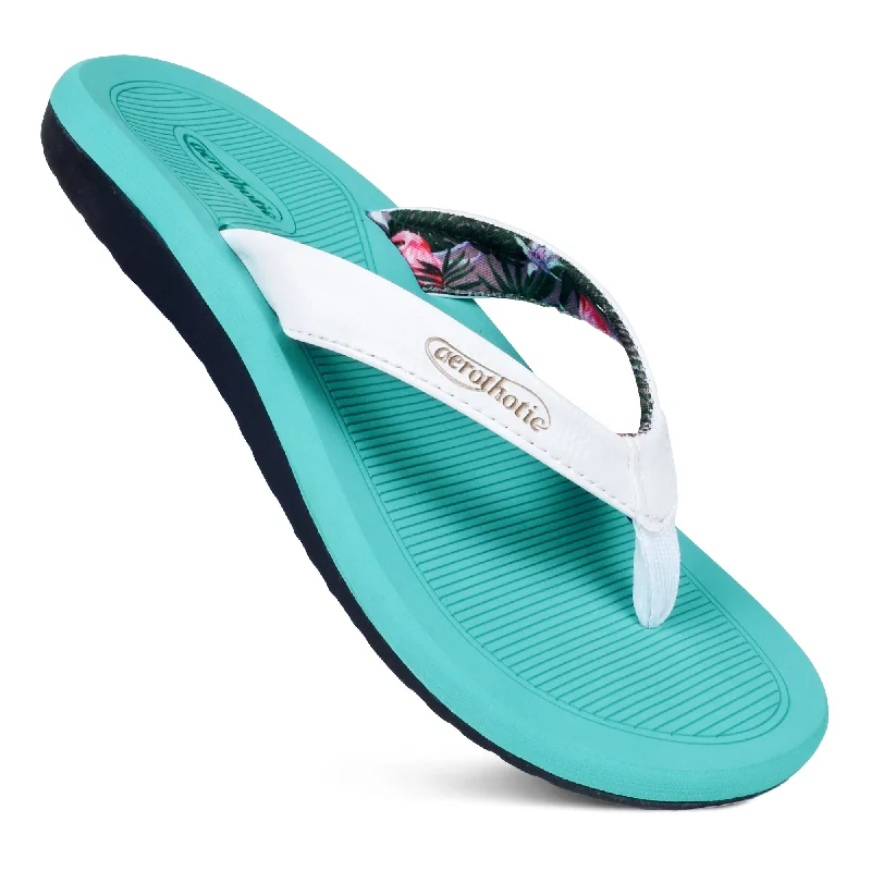 Sandals for warm style -Aerothotic - Breeze Arch Support Thong Ladies Walking Sandals