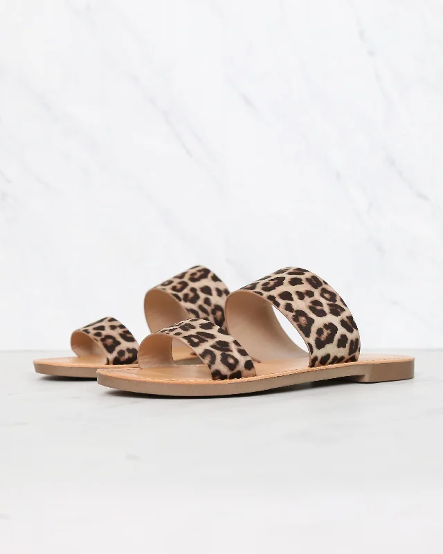 Sandals on sale -Harmony Double Strap Cheetah Animal Print Sandals